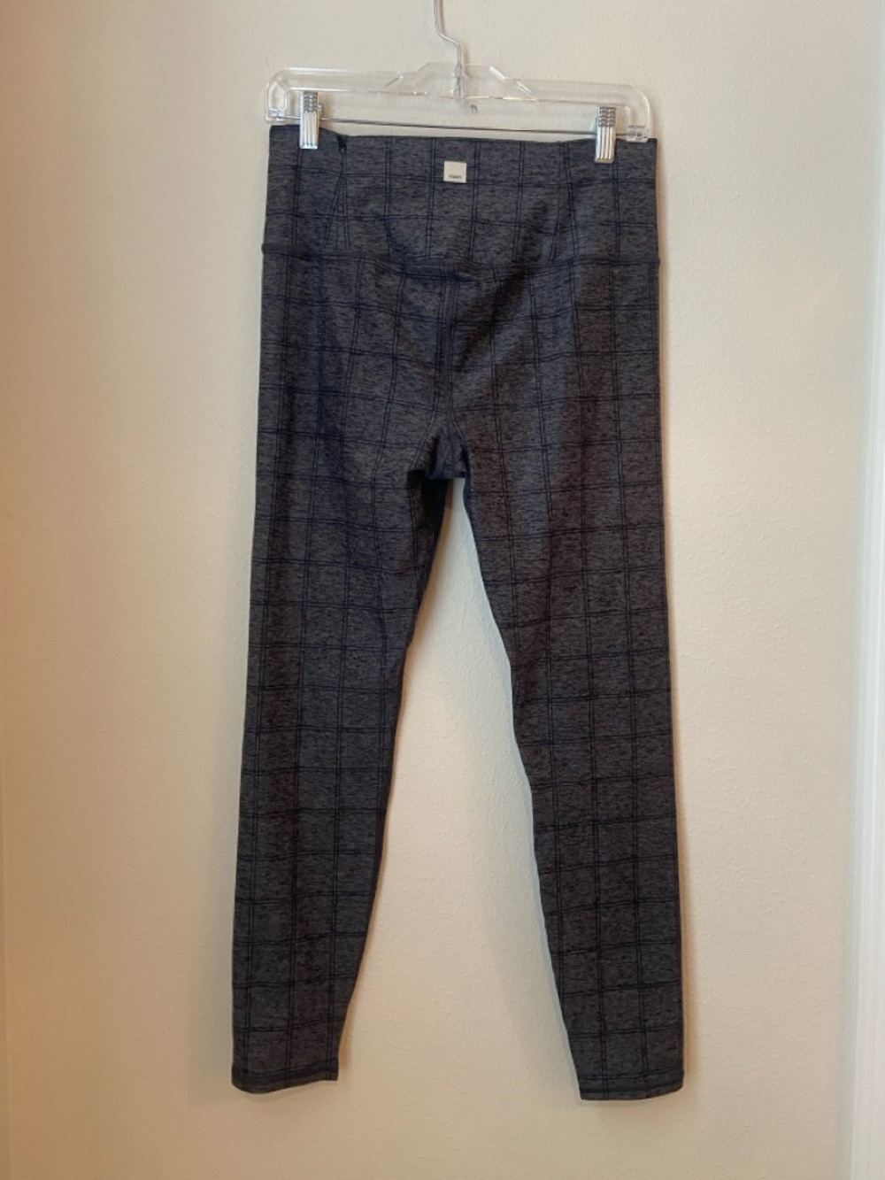 Vuori Clean Elevation Leggings Charcoal Windowpane Grid High Rise DreamKnit